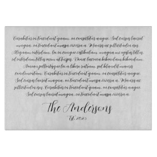 Personalised Song Lyrics Glass Charcuterie Board