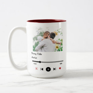 Personalised Song Lyrics Photo For The Couple Two-Tone Coffee Mug