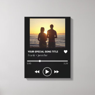 Personalised Song Name Playlist Couple Photo gift Canvas Print