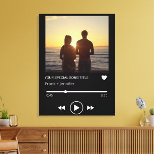 Personalised Song Name Playlist Couple Photo gift Canvas Print
