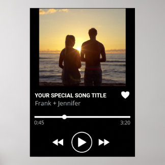 Personalised Song Name Playlist Couple Photo gift Poster