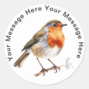 Personalised SongBird Stickers European Robin
