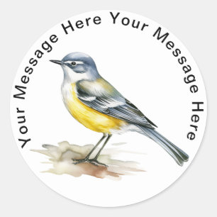 Personalised SongBird Stickers Grey Wagtail