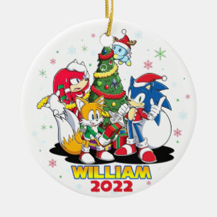 Personalised Sonic Ornament, Christmas 2022 Ceramic Tree Decoration