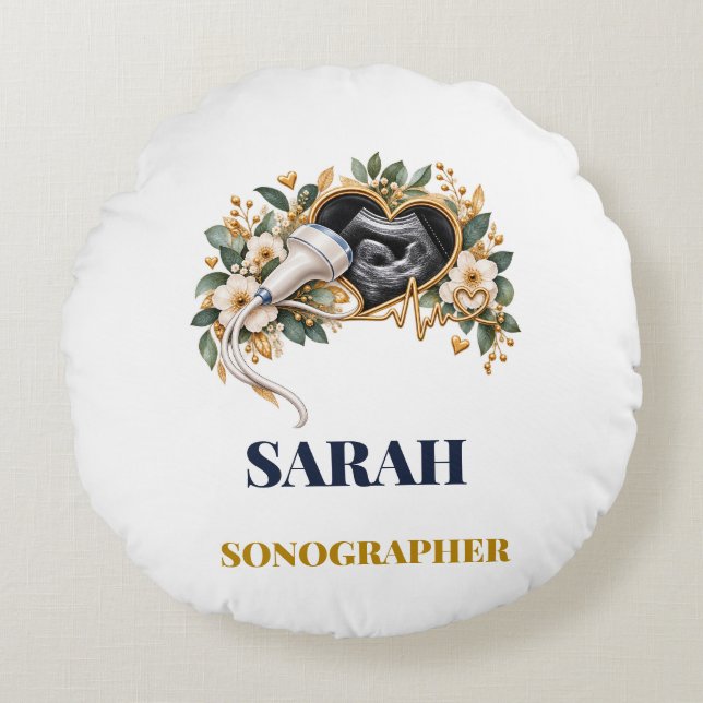Personalised Sonographer Pillow  custom name-year (Front)