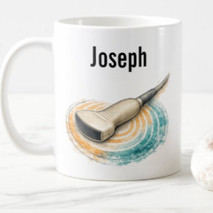 Personalised Sonography Probe Sound Waves Name Coffee Mug