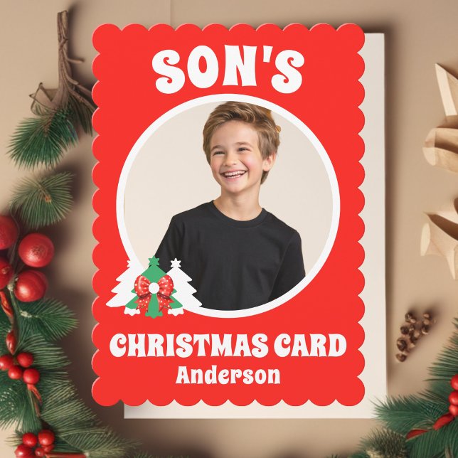 Personalised Son's Photo Christmas Holiday Card (Creator Uploaded)