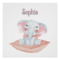 Personalised "Sophia" Sleepy Baby Elephant