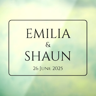 Personalised Sophisticated Wedding Window Cling