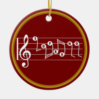 Personalised Soprano Singer Musical Ceramic Tree Decoration