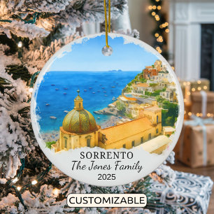Personalised Sorrento Ornament, Italy Ceramic Tree Decoration