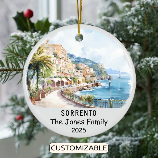 Personalised Sorrento Ornament, Italy Ceramic Tree Decoration (Creator Uploaded)