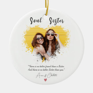 Personalised Soul Sister Definition WaterColor Ceramic Tree Decoration