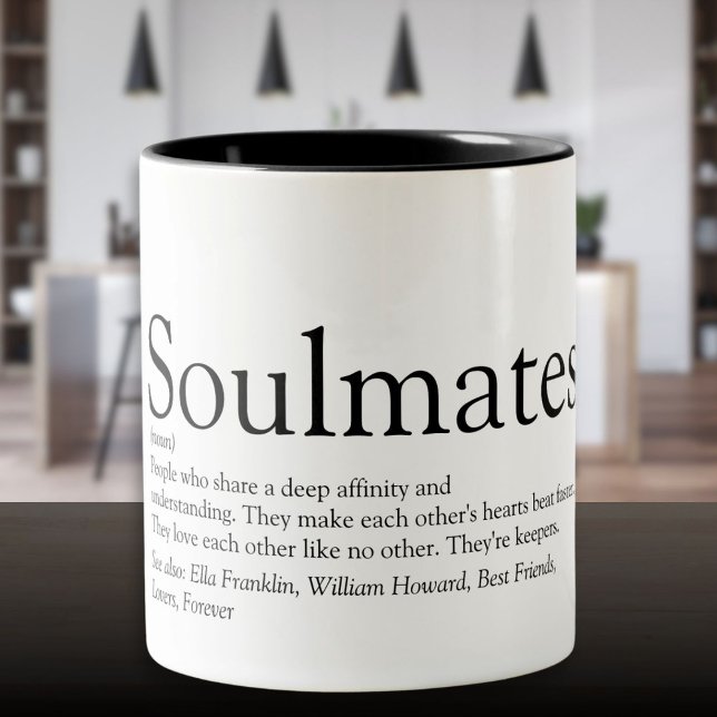 Personalised Soulmates Definition Two-Tone Coffee  Mug (Personalized Soulmates Definition Two-Tone Coffee Mug)