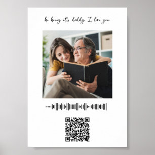 Personalised Soundwave Art Qr Code Family Image  Poster