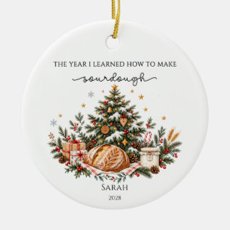 Personalised Sourdough Christmas Ceramic Tree Decoration