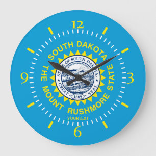 Personalised South Dakota State Flag Design on a Large Clock