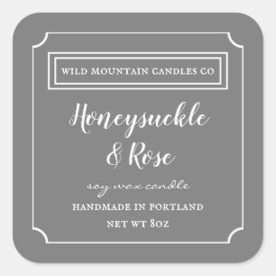 Personalised Soy Candle Grey Label