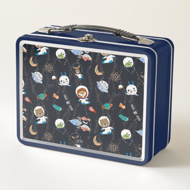 Personalised Space Animals Lunch Box (Front)