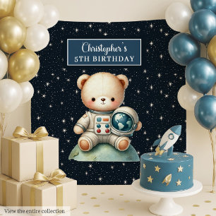 Personalised Space Bear Wall Decor for Boys Tapestry
