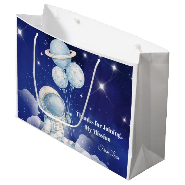 Personalised Space Birthday Favour Bag (Front Angled)