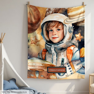 Personalised Space Blanket with Astronaut for Boys