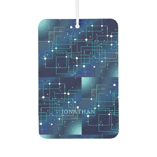 Personalised Space Circuit Board Car Air Freshener (Front)