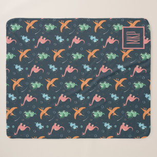 Personalised Space Dinosaur Pattern Modern Sherpa Blanket