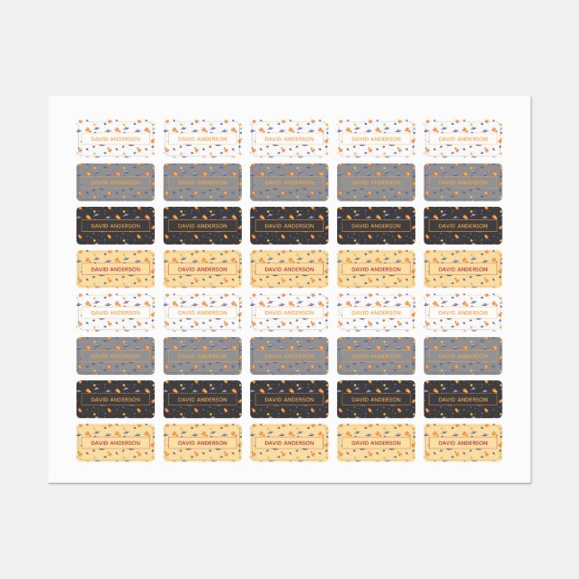 Personalised Space Name Labels neutral Set (Sheet)