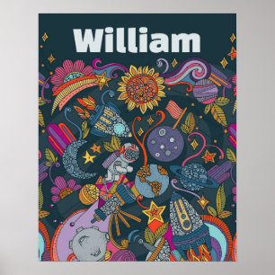 Personalised Space Name Poster for Kids 
