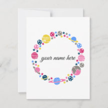 Personalised Space Notecards for Girls