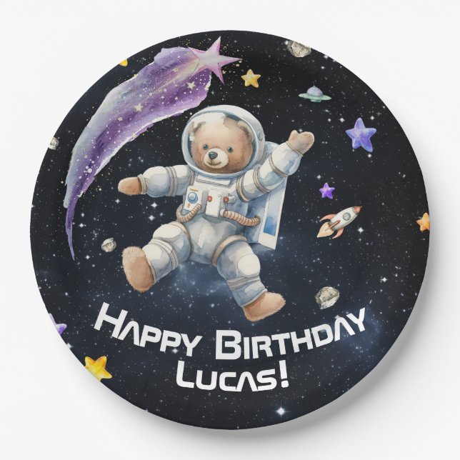 Personalised Space-Themed Paper Plates (Front)