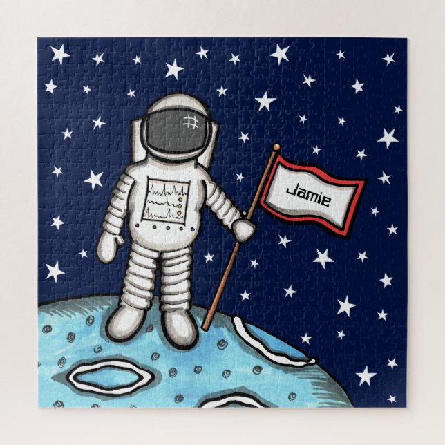 Personalised Spaceman Astronaut Cosmonaut Jigsaw P Puzzle (Vertical)