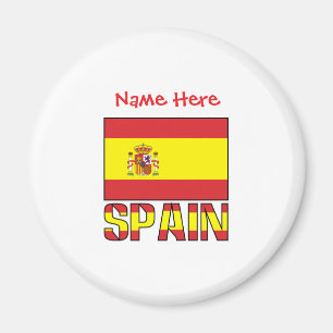 Personalised Spain Flag Heritage Design Magnet