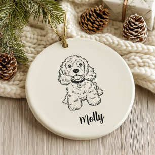 Personalised Spaniel Dog Christmas Ceramic Tree Decoration
