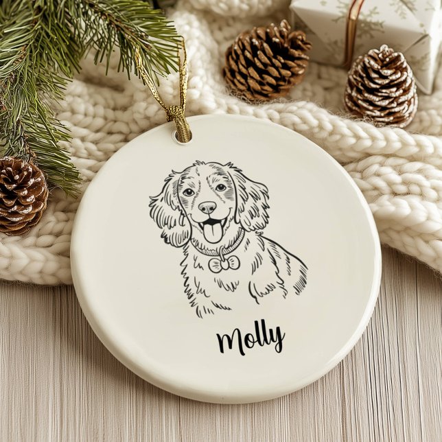 Personalised Spaniel Dog Christmas Ceramic Tree Decoration (Creator Uploaded)