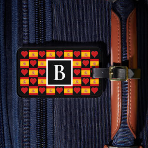 Personalised Spanish Flag Spain Custom Letter Luggage Tag