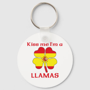 Personalised Spanish Kiss Me I'm Llamas Key Ring