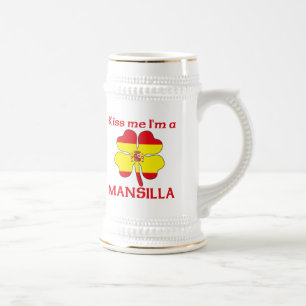 Personalised Spanish Kiss Me I'm Mansilla Beer Stein