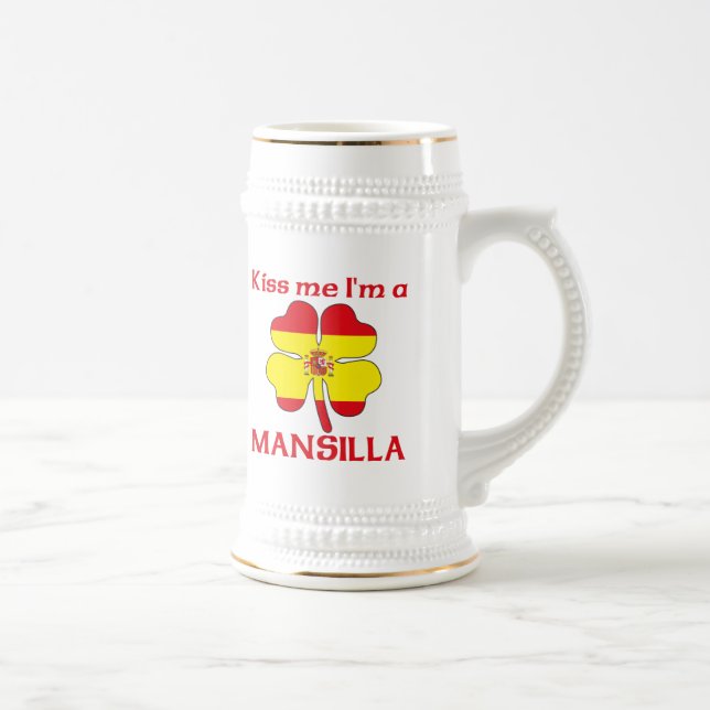 Personalised Spanish Kiss Me I'm Mansilla Beer Stein (Right)