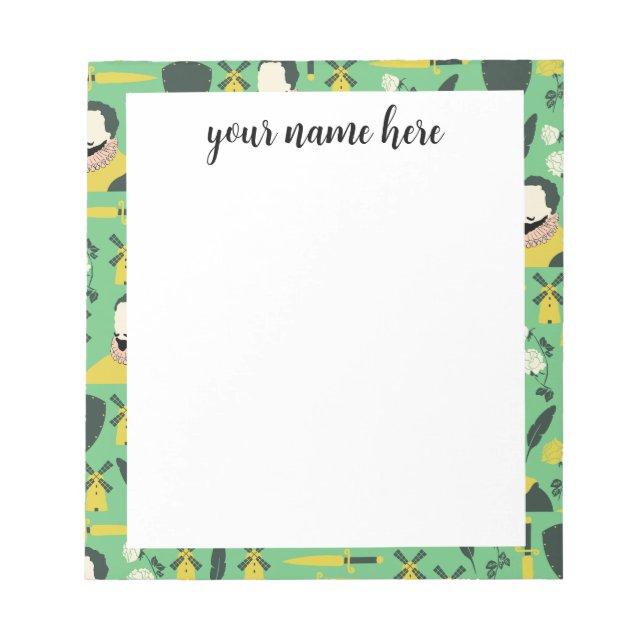 Personalised Spanish literature teacher notepad (Front)
