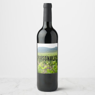 Personalised Spanish Rolling Hills and Vines Wine Label