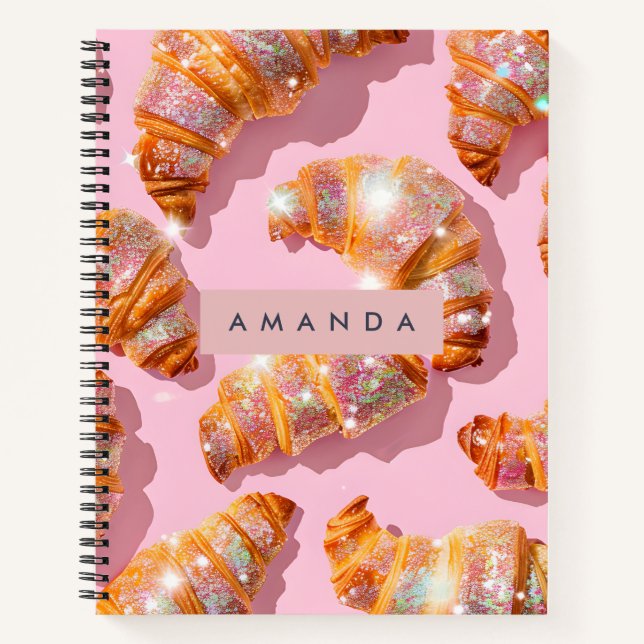 Personalised Sparkle Croissant Style Notebook (Front)