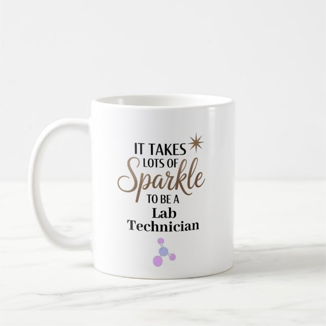 Personalised Sparkle Lab Technician Coffee Mug (Left)