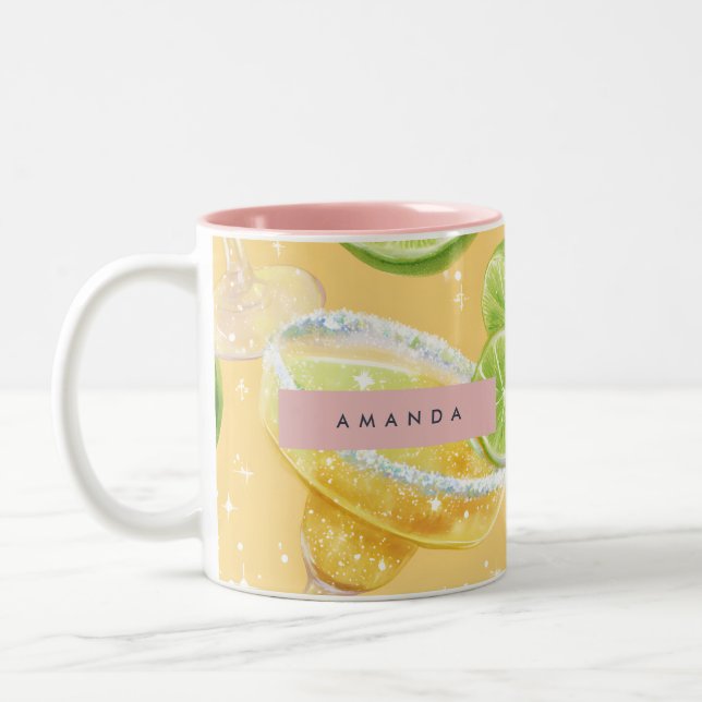 Personalised Sparkle Margarita & Lime Two-Tone Coffee Mug (Left)