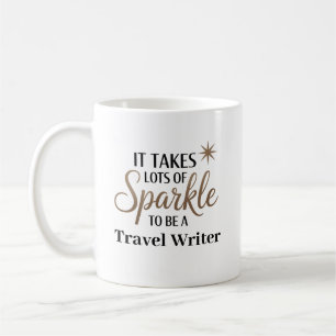 Personalised Sparkle Travel Writer Coffee Mug