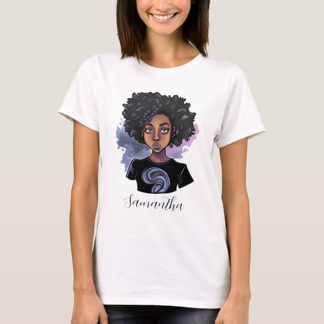 Personalised Sparkling African American T-Shirt (Front)