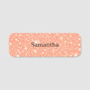 Personalised Sparkling Peach Dazzle Name Tag