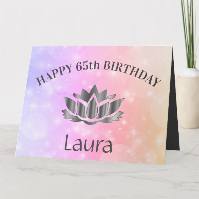 Personalised Sparkly 65th Birthday Card (Front)