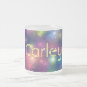 Personalised Sparkly Bokeh Lights Frosted Glass Coffee Mug